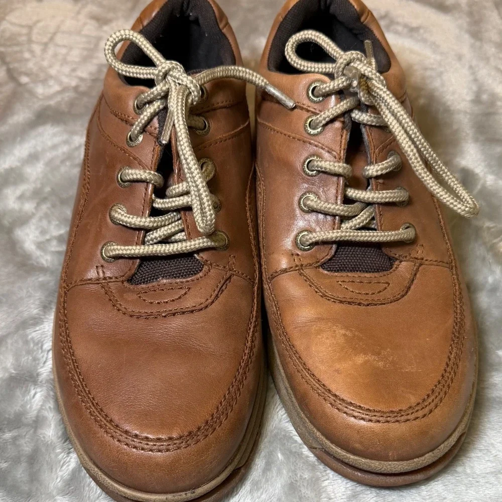 Rockport Mens Size 8 Brown Leather Casual Oxford Shoes Comfort Walking Lace Up